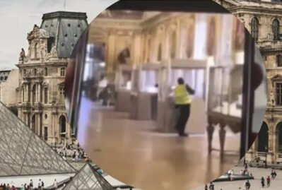 Luvr muzeyindən qaçış... - VİDEO