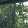 rain outside windows villa