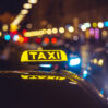 taxi car bokeh lights
