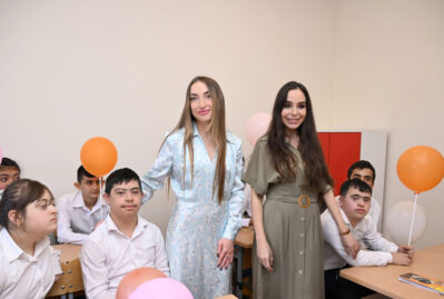 Leyla və Alena Əliyevalar Lənkəranda internat məktəbində olublar – FOTOLAR