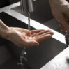 close up hygienic hand washing