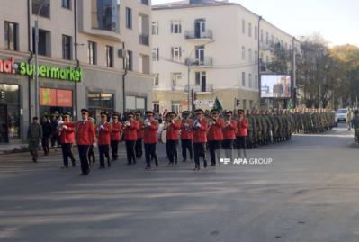 Xankəndidə hərbçilərin yürüşü başladı - FOTOLAR