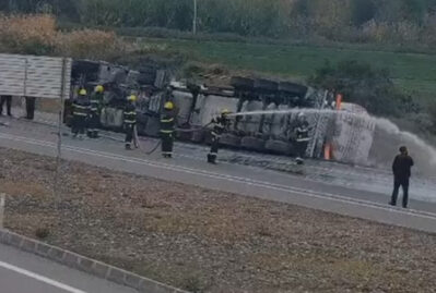 Dizel daşıyan avtomobil belə aşdı - Anbaan video 10 Dizel daşıyan avtomobil belə aşdı - Anbaan video