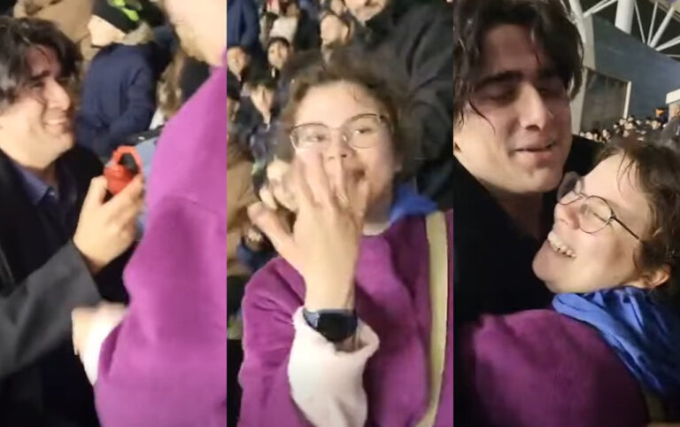 “Qarabağ”ın oyunu zamanı sevgilisinə evlilik təklif etdi - VİDEO