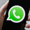 whatsapp logo phone close