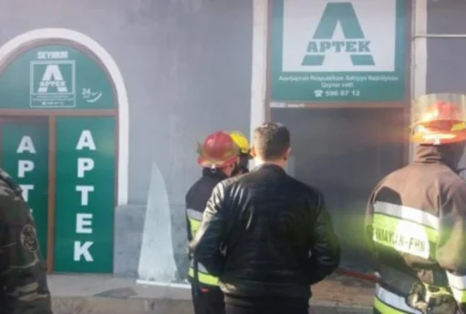 Sumqayıtda aptekdə yanğın olub