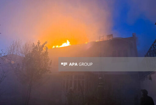 Gəncədə güclü yanğın: 6 texnika, 40 heyət cəlb edildi