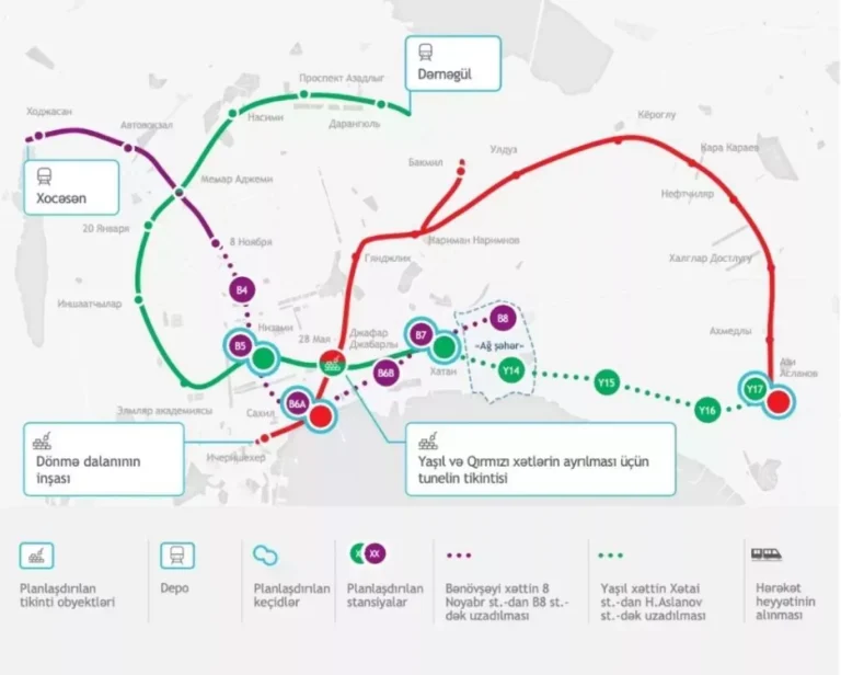 Bakı metrosunun 10 yeni stansiyası harada yerləşəcək? - Xəritə