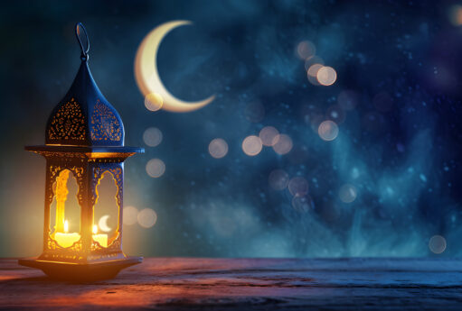 holy month ramadan discount empty sale banner text design with lantern ramadan background