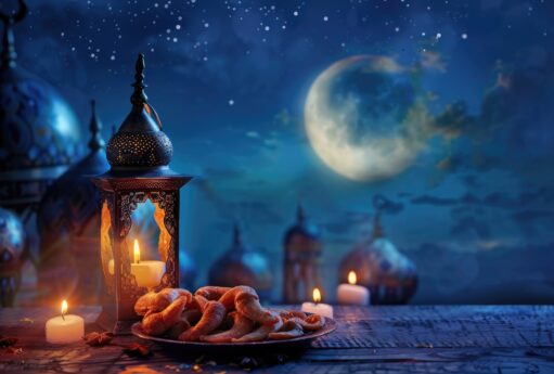 portrait holy ramadan kareem moon month fasting muslims