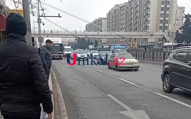 Bu yolda avtobus zolağı ləğv edildi - VİDEO