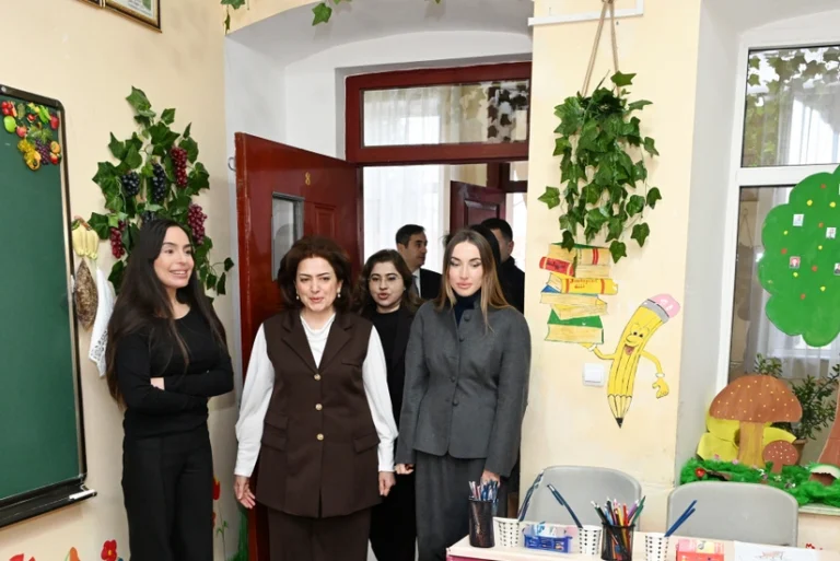 Leyla və Alena Əliyevalar xüsusi məktəbi ziyarət etdilər - Foto