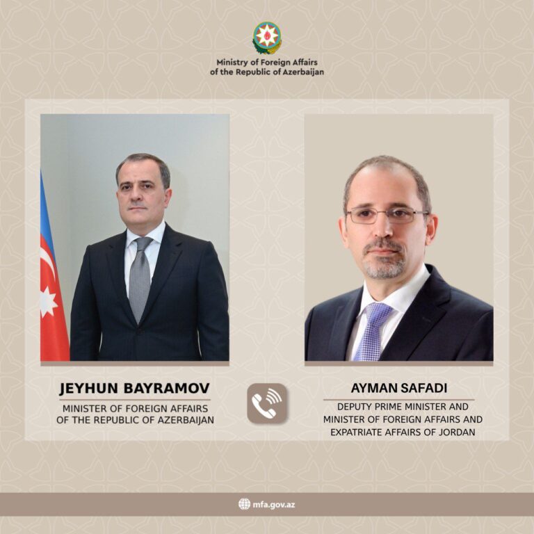 Ceyhun Bayramov iordaniyalı həmkarı ilə Yaxın Şərqdəki mövcud vəziyyəti müzakirə etdi