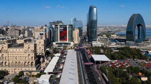 baku city circuit during azerbaijan f1 grand prix f
