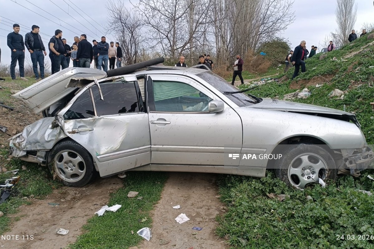 Tovuzda minik maşını aşdı: ölən var - FOTOLAR 3 t 63
