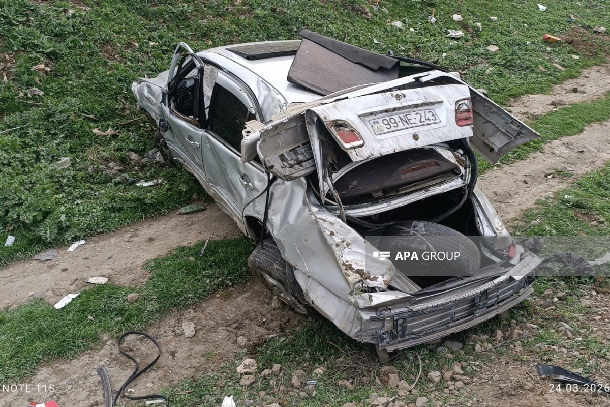 Tovuzda minik maşını aşdı: ölən var - FOTOLAR 4 t 65