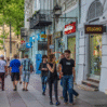 Lively street scene in Tbilisi