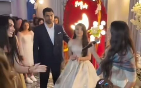 Leyla Əliyeva toy məclisində – VİDEO
