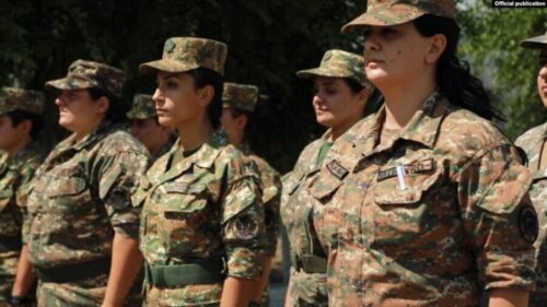 Ermənistanın qadın batalyonu ilk dəfə paradda – FOTO