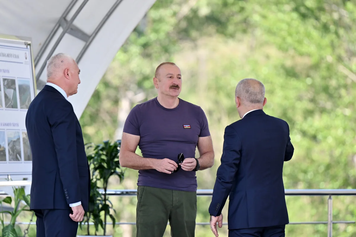 Prezident Laçında "Həkəriçay" su anbarının təməlini qoydu - FOTOLAR 6 hk 6