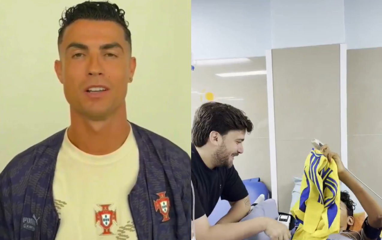 Ronaldodan zəlzələdə ayağını itirən kiçik azarkeşinə təsirli jest - Video 1 ronaldo jest