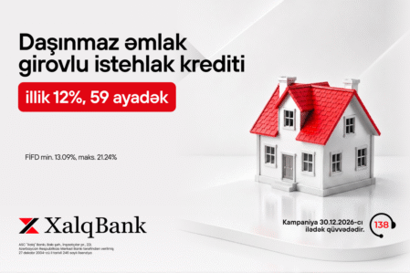 Xalq Bankdan daşınmaz əmlak girovu ilə kredit üzrə sərfəli kampaniya