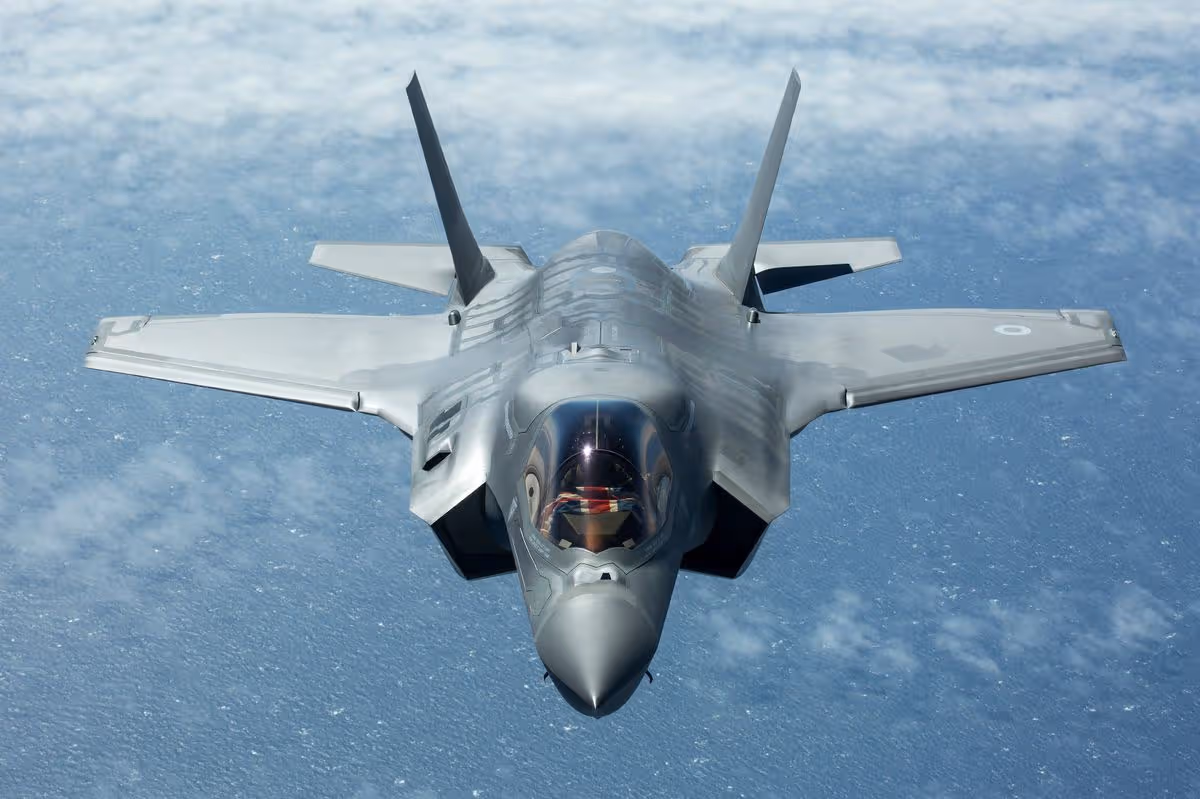 0 Pictured is the first of the UKs F 35B Lightning II jets to be flown to the UK