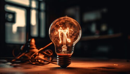 bright glowing filament illuminates old fashioned tungsten electric lamp indoors at night generated by ai free photo