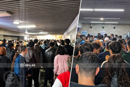 “Koroğlu” metrostansiyasının girişində sıxlıq – VİDEO